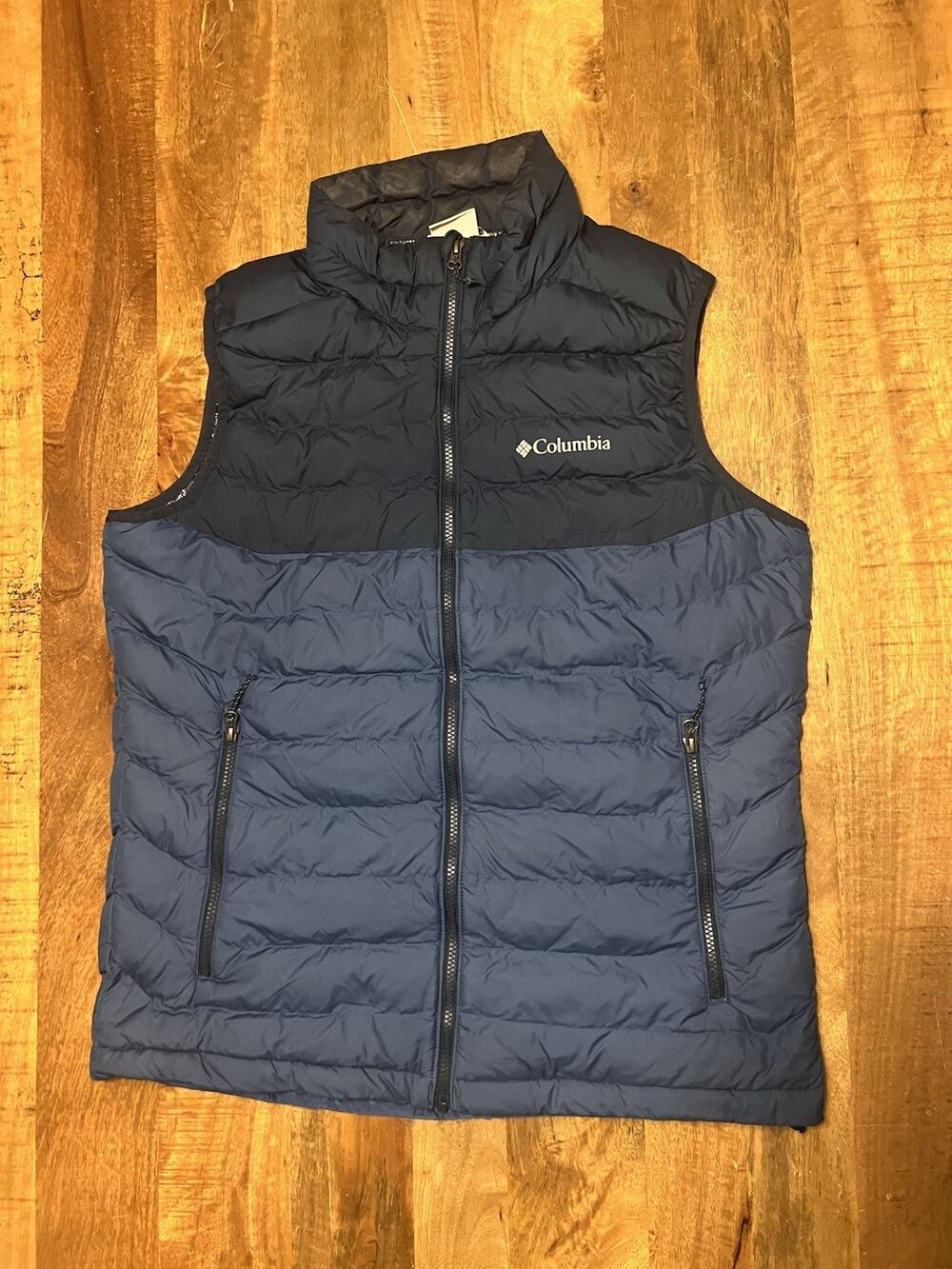 Columbia Men's Powder Lite Omni-Heat Puffer Vest Navy Large XO0482